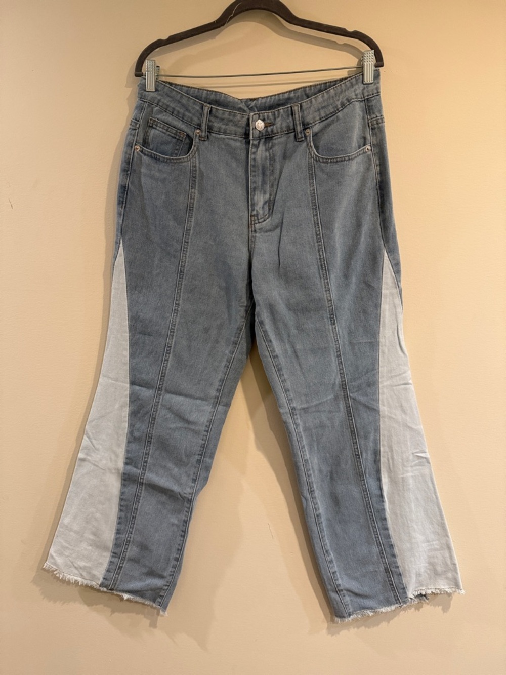 Light Blue Two-Tone Panel Jeans
